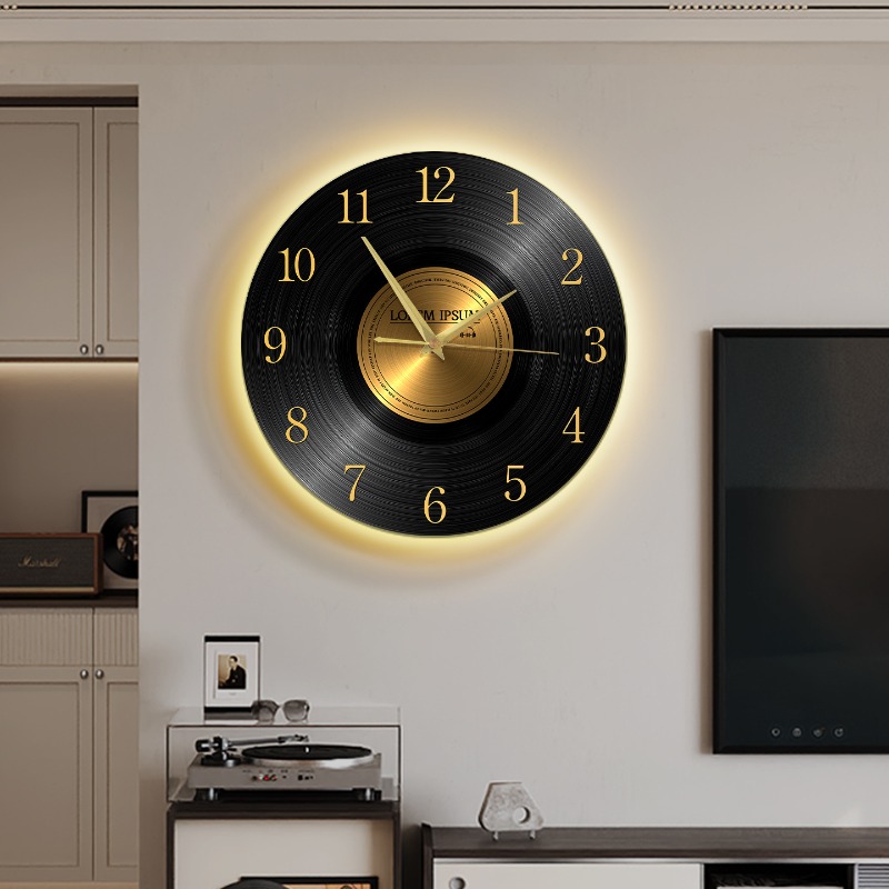 Luxury Lifestyle Watches - 빈티지 벽시계 조명 포함 거실용 무소음