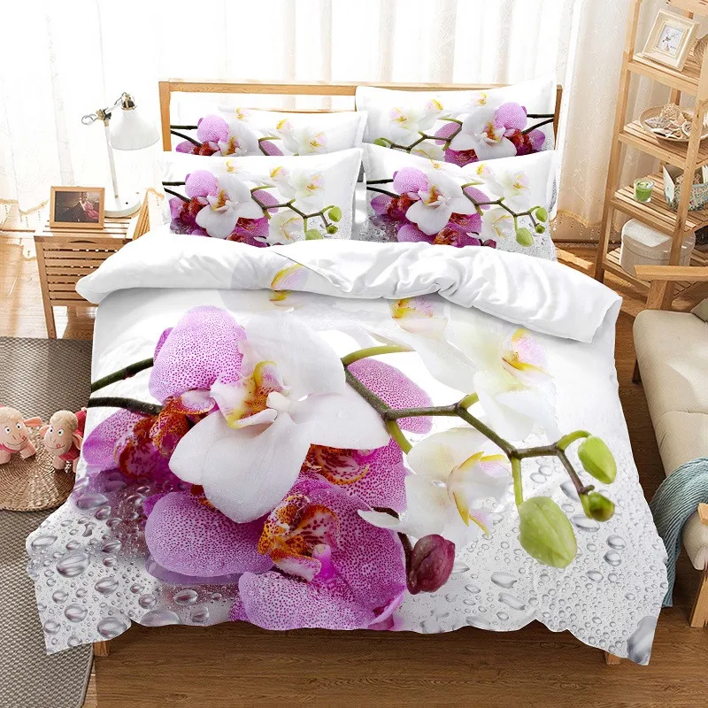 꽃 침구 세트 이불 커버 세트 3d 침구 디지털 인쇄  - Linen Duvet Cover 리뷰 및 가격