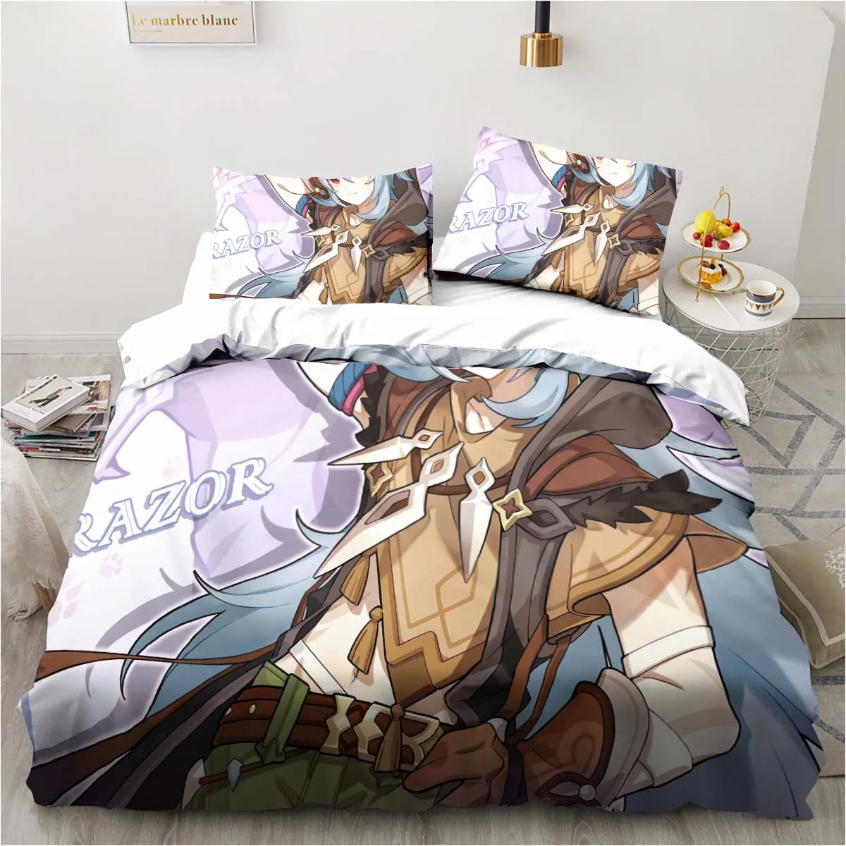 만화 애니메이션 Genshin Impact 게임 침구  - Linen Duvet Cover 리뷰 및 가격