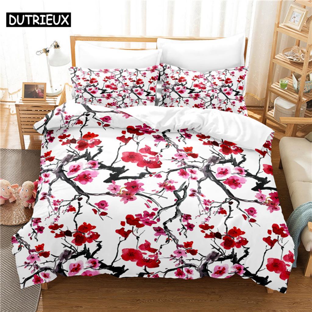 플로럴 침구 세트 이불 커버 세트 3D 침구 디지털 프 - Linen Duvet Cover 리뷰 및 가격