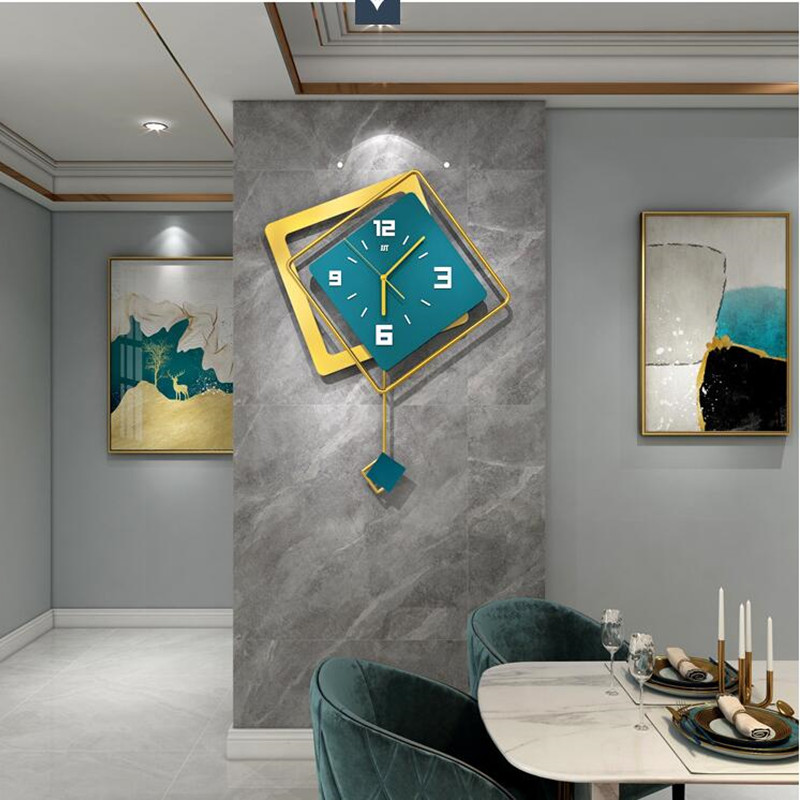 3D 북유럽 스타일 사각 스윙 벽시계 거실 미니멀리스트 - Luxury Lifestyle Watches 리뷰 및 가격