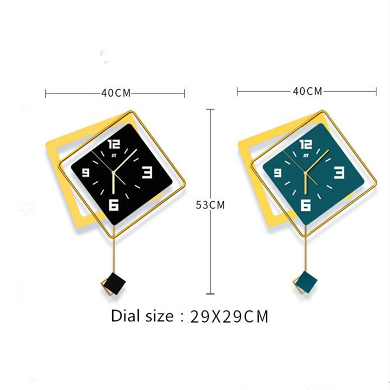 3D 북유럽 스타일 사각 스윙 벽시계 거실 미니멀리스트 - Luxury Lifestyle Watches 리뷰 및 가격