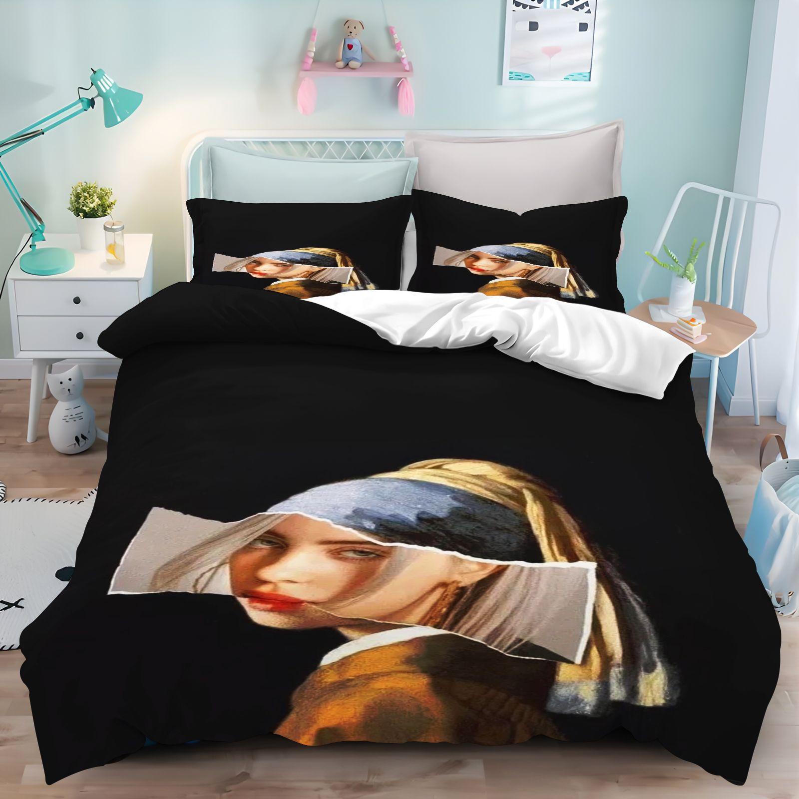 빌리 아일리시 침구 세트 3D 프린트 이불 커버 베개  - Linen Duvet Cover 리뷰 및 가격